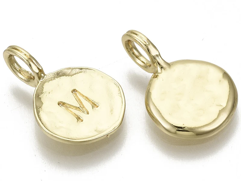 Breloque ronde dorée à l'or fin 18K – M