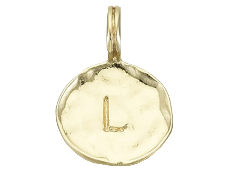 Breloque ronde dorée à l'or fin 18K – L