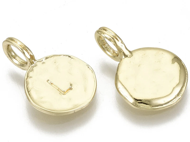 Breloque ronde dorée à l'or fin 18K – L