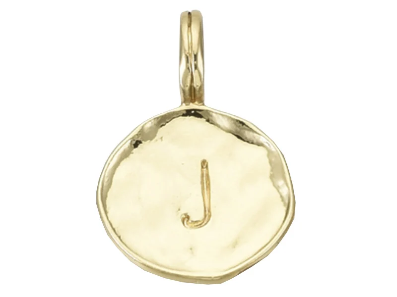 Breloque ronde dorée à l'or fin 18K – J