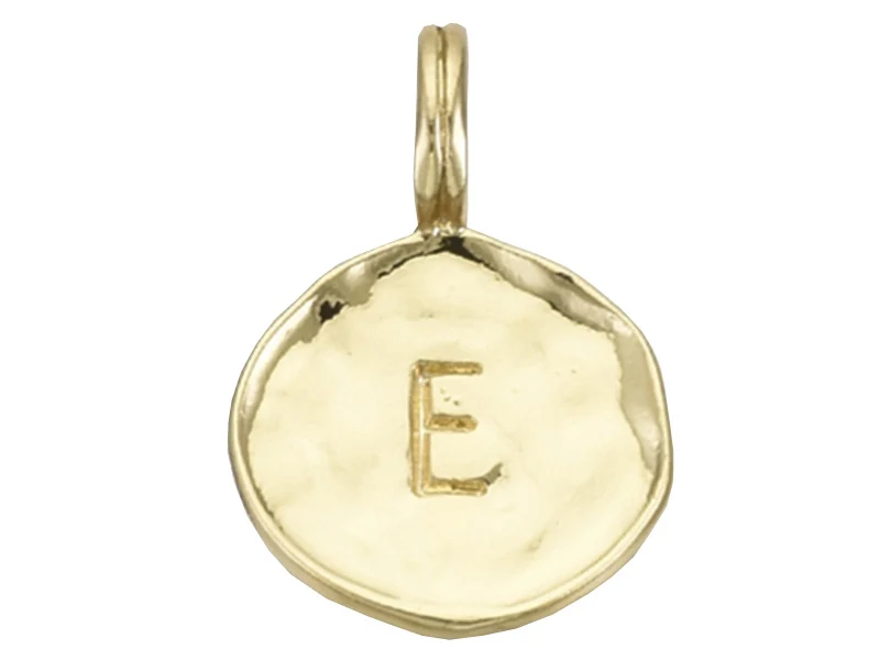 Breloque ronde dorée à l'or fin 18K – E