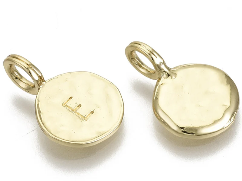 Breloque ronde dorée à l'or fin 18K – E