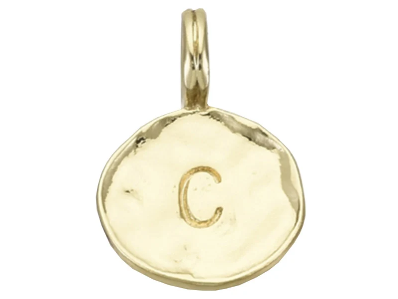 Breloque ronde dorée à l'or fin 18K – C