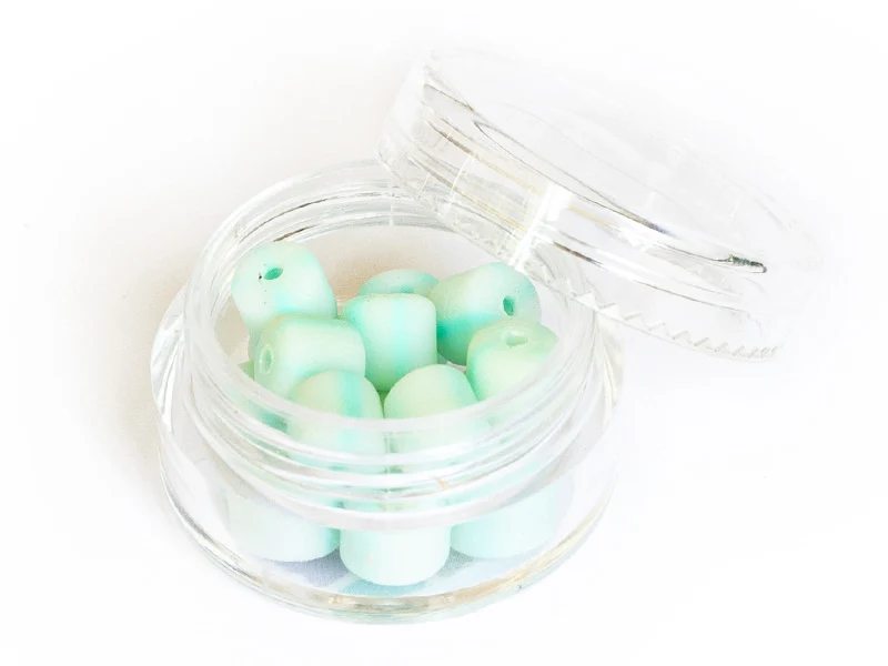 Boite de perles tubes Heishi 6 mm - bleu pâle