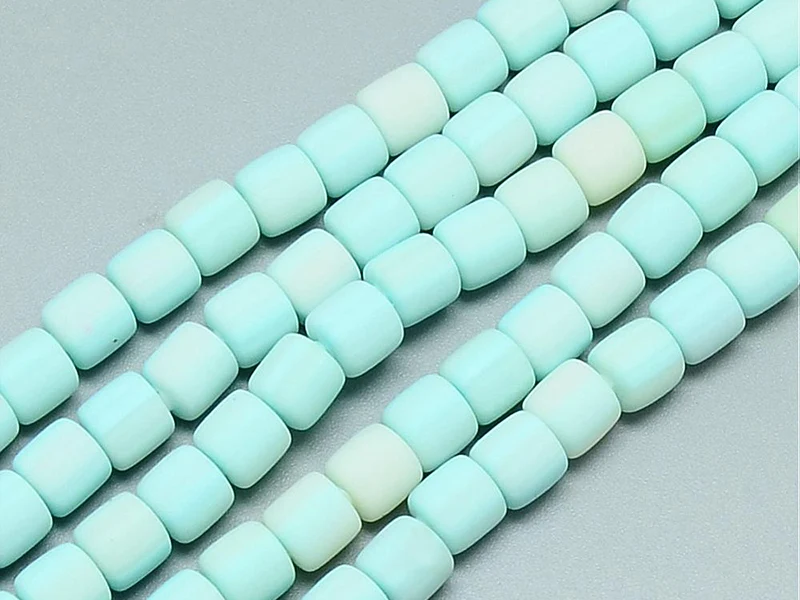 Boite de perles tubes Heishi 6 mm - bleu pâle