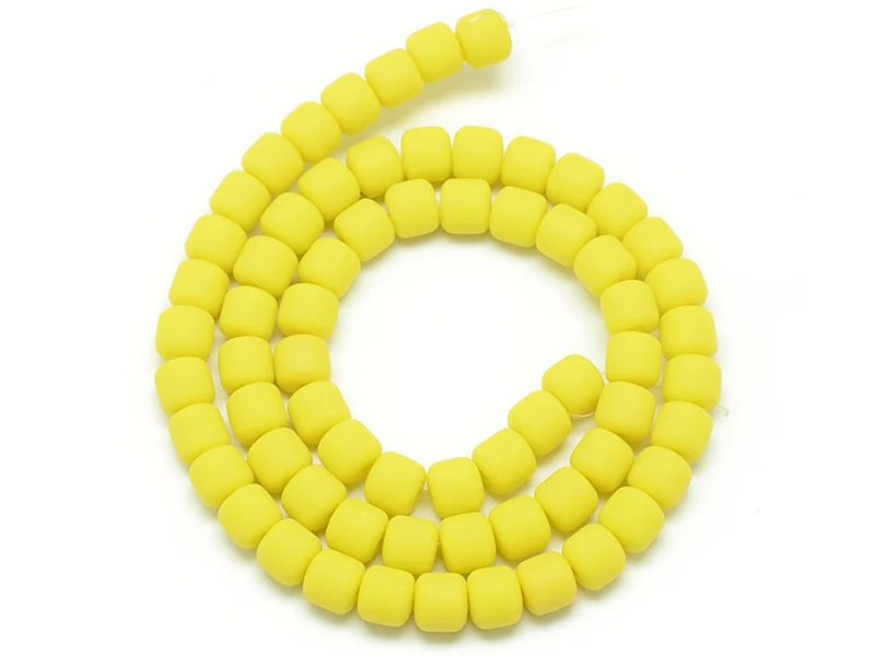 Boite de perles tubes Heishi 6 mm - jaune citron
