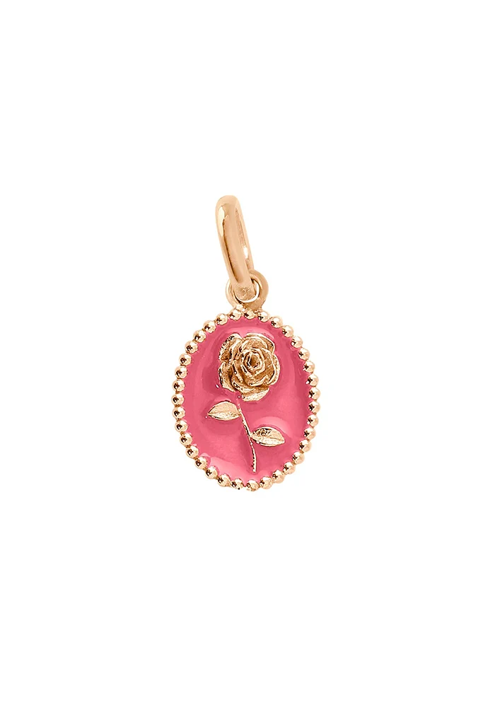 Pendentif Rose Or Rose Résine Rose