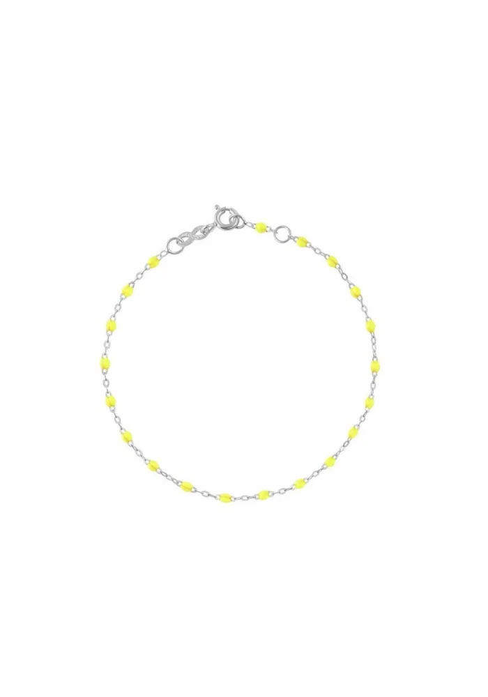 Bracelet Enfant Classique Gigi Or Blanc Et Résines Jaune 13cm