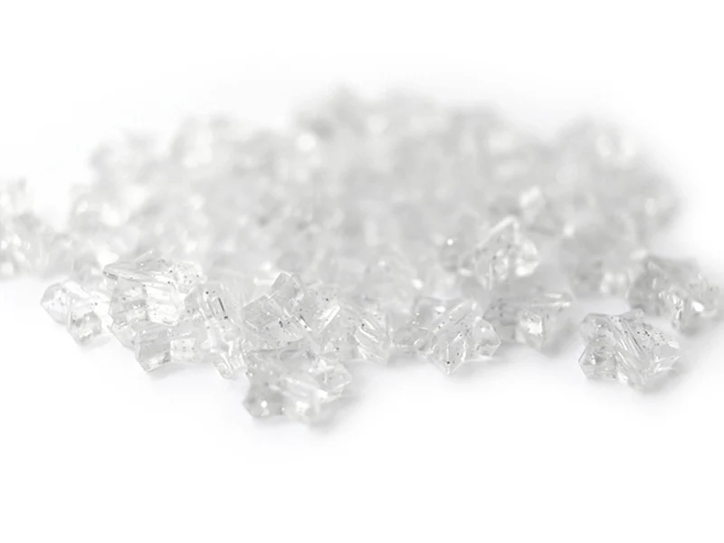 50 perles en plastique - étoiles transparentes à paillettes - 10 mm