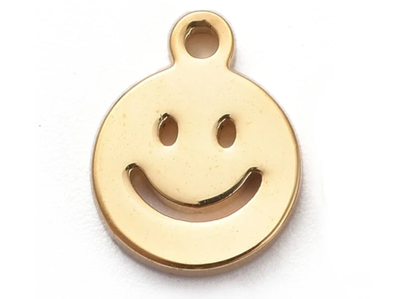 Pendentif en acier inoxydable 304 doré - pendentif sourire - 8x6mm