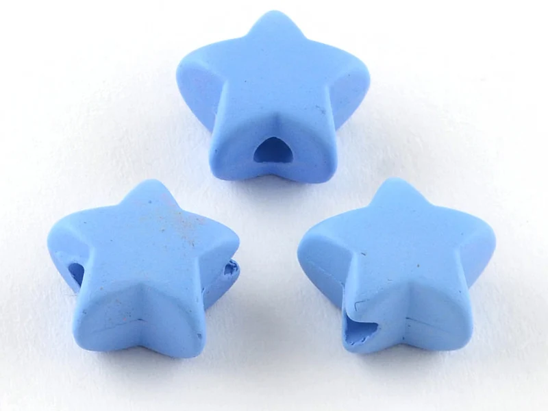 50 perles en plastique - étoiles - multicolore fluorescent - 11 mm