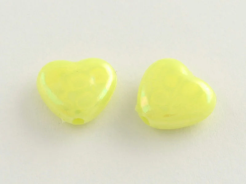 50 perles cœurs nacrés - 12 mm