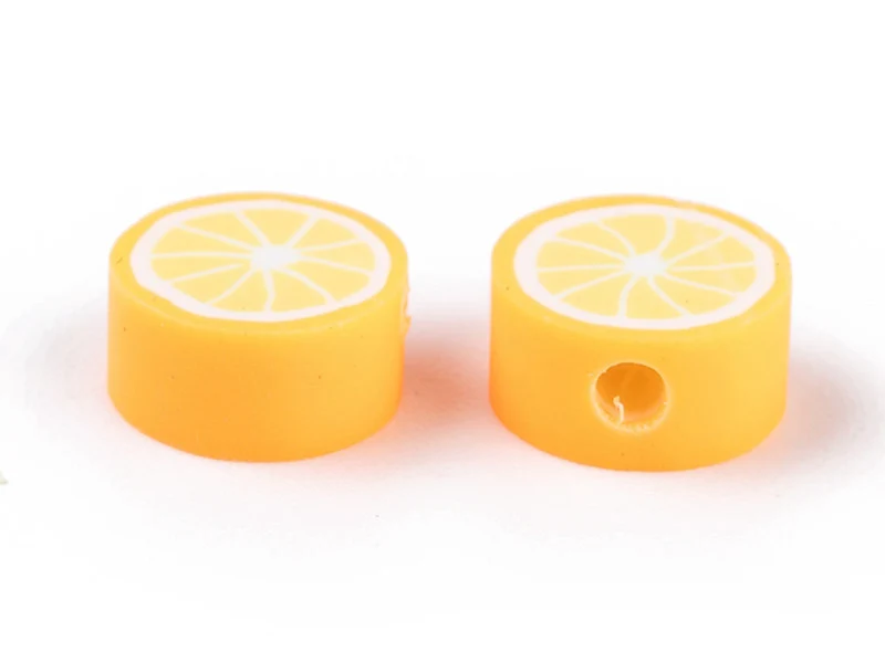 20 perles en pâte polymère - fruits variés
