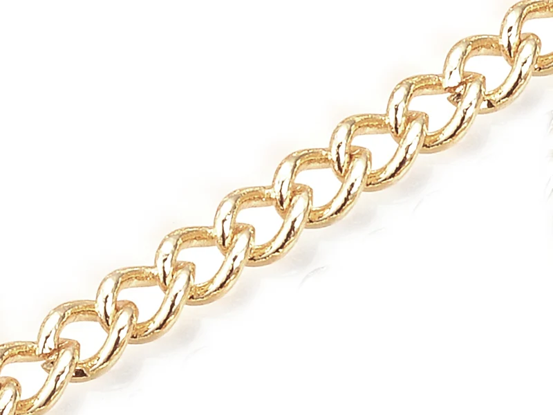 Chaine gourmette 5 x 4 mm - doré à l'or fin 18 K x 20 cm