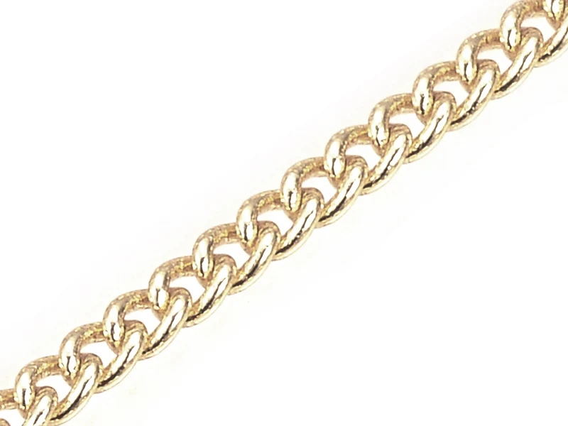 Chaine gourmette 2,5 x 2 mm - doré à l'or fin 18 K x 20 cm