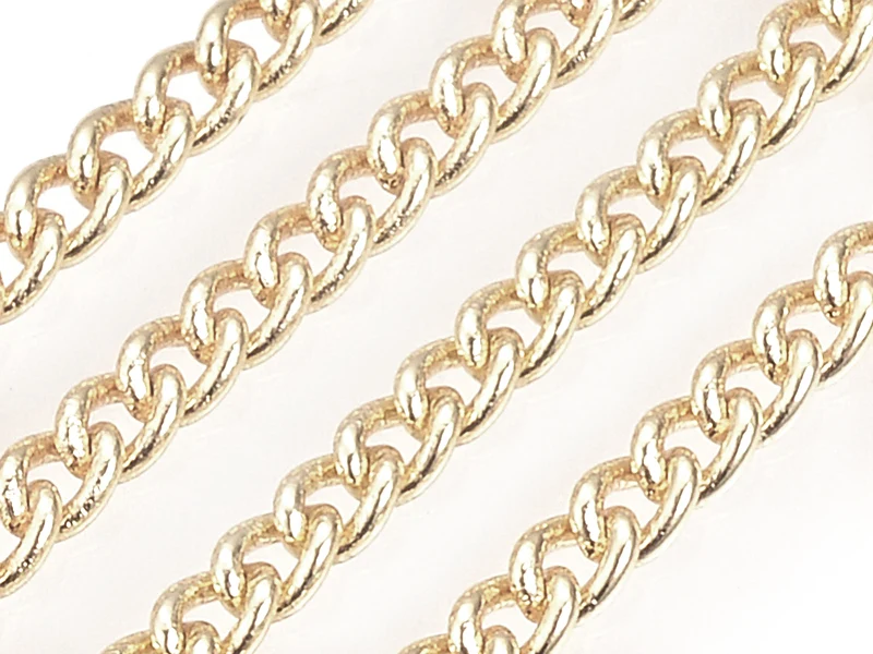 Chaine gourmette 2,5 x 2 mm - doré à l'or fin 18 K x 20 cm