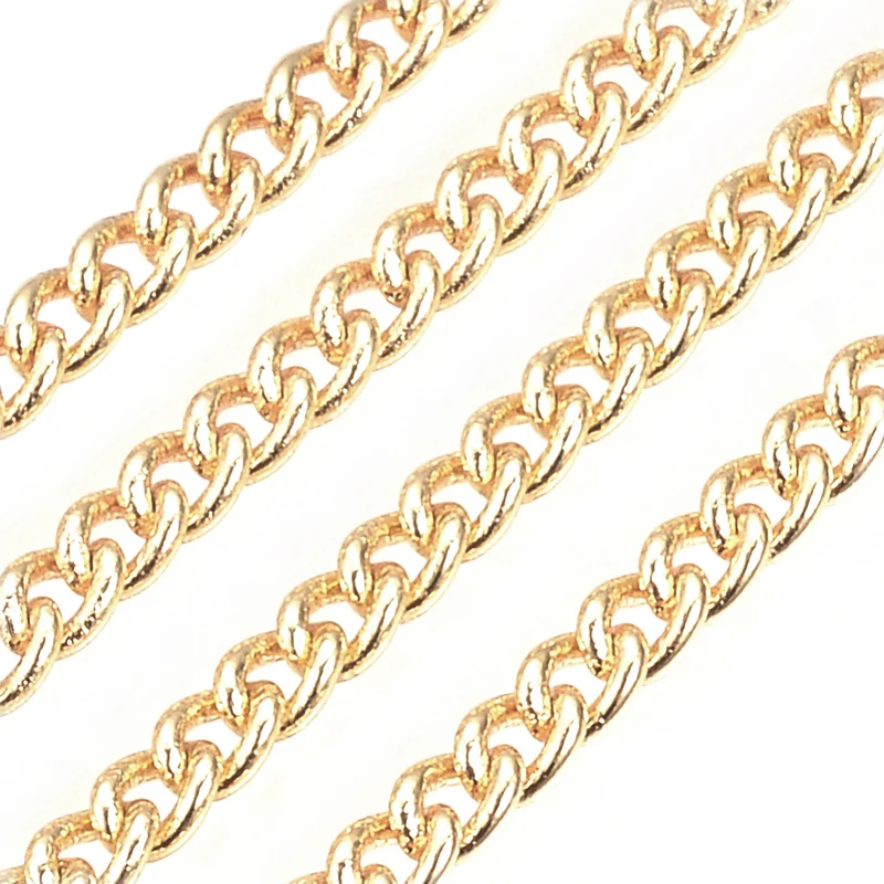 Chaine gourmette 2,5 x 2 mm - doré à l'or fin 18 K x 20 cm