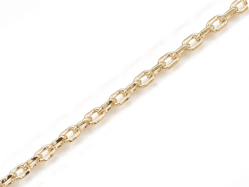 Chaîne forçat à facettes 2,3 x 1,4 mm - doré à l'or fin 18 K x 20 cm