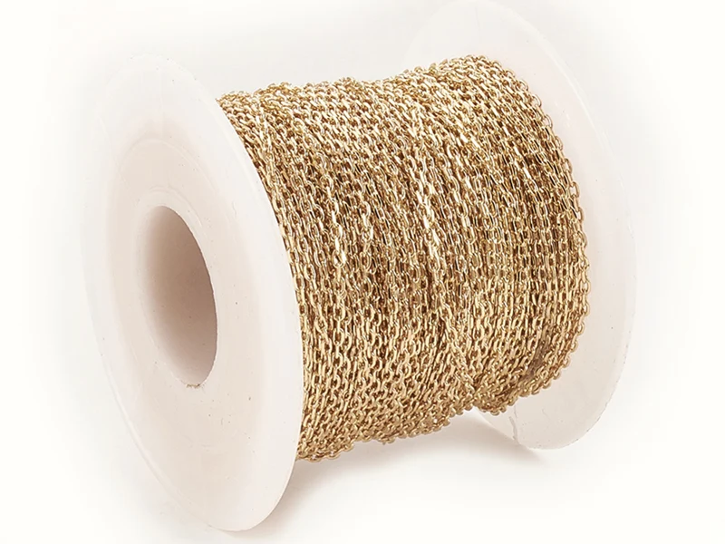 Chaîne forçat à facettes 2,3 x 1,4 mm - doré à l'or fin 18 K x 20 cm