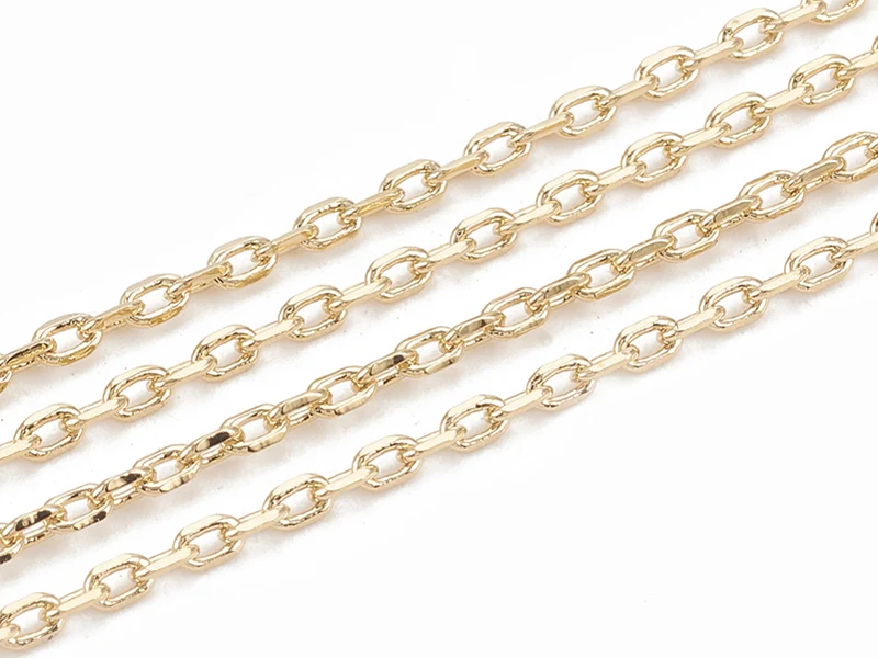 Chaîne forçat à facettes 2,3 x 1,4 mm - doré à l'or fin 18 K x 20 cm