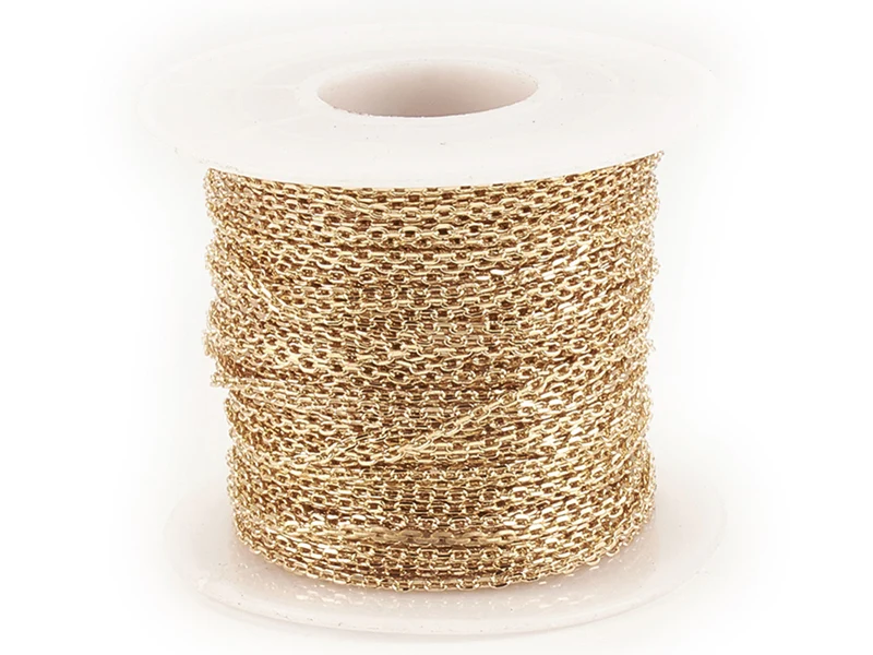 Chaîne forçat à facettes 2,3 x 1,4 mm - doré à l'or fin 18 K x 20 cm