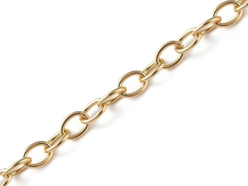 Chaîne jaseron ovale 11 x 8 mm - doré à l'or fin 18 K x 20 cm