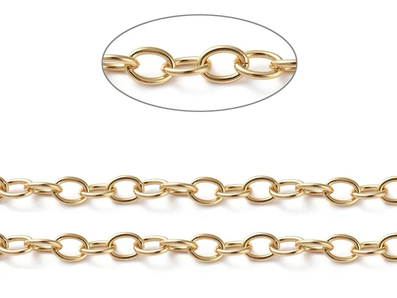Chaîne jaseron ovale 11 x 8 mm - doré à l'or fin 18 K x 20 cm