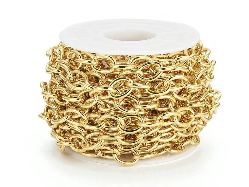 Chaîne jaseron ovale 11 x 8 mm - doré à l'or fin 18 K x 20 cm