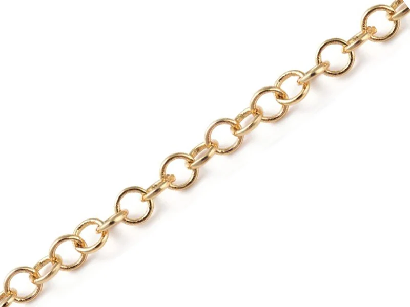 Chaîne jaseron 3,5 mm - doré à l'or fin 18 K x 20 cm