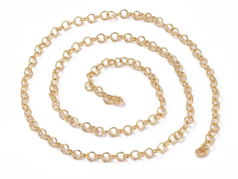 Chaîne jaseron 3,5 mm - doré à l'or fin 18 K x 20 cm