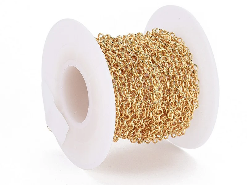 Chaîne jaseron 3,5 mm - doré à l'or fin 18 K x 20 cm