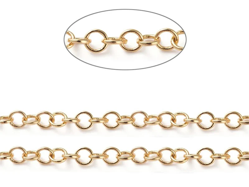 Chaîne jaseron 3,5 mm - doré à l'or fin 18 K x 20 cm