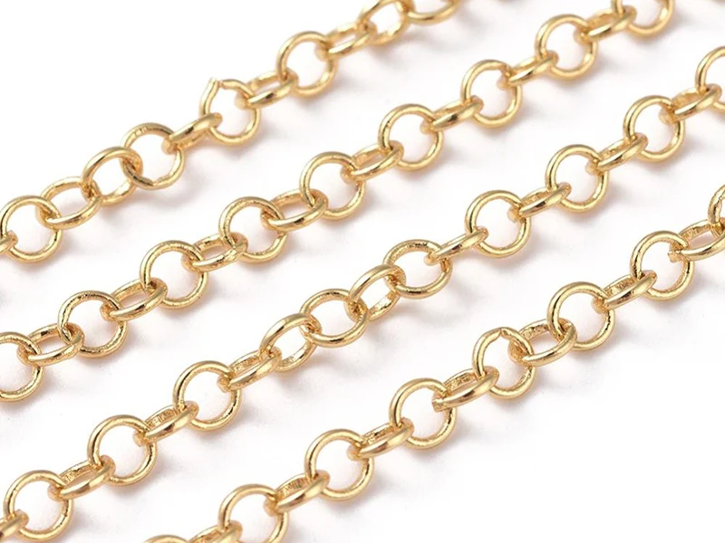 Chaîne jaseron 3,5 mm - doré à l'or fin 18 K x 20 cm