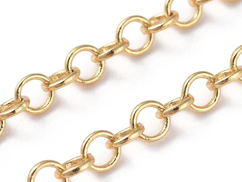 Chaîne jaseron 3,5 mm - doré à l'or fin 18 K x 20 cm