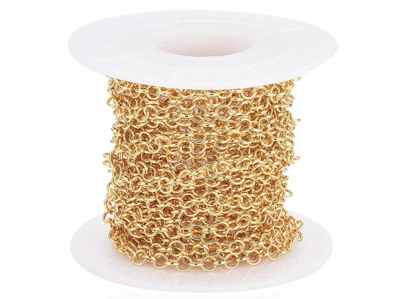 Chaîne jaseron 3,5 mm - doré à l'or fin 18 K x 20 cm