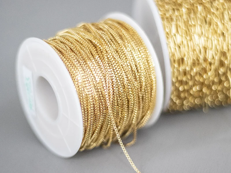 Chaine vénitienne 1,2 mm - laiton doré à l'or fin 18K - qualité premium