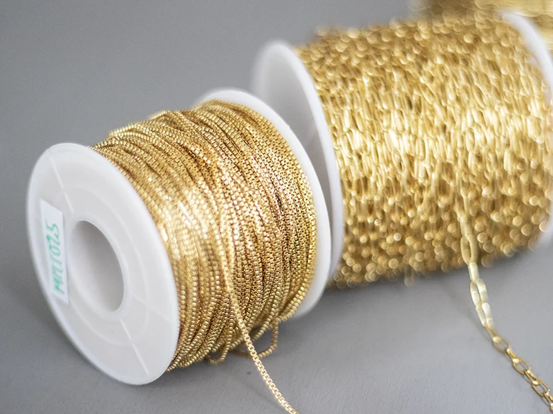 Chaine vénitienne 1,2 mm - laiton doré à l'or fin 18K - qualité premium