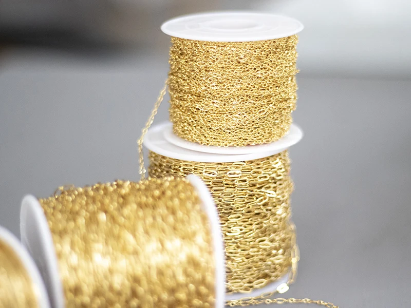 Chaine vénitienne 1,2 mm - laiton doré à l'or fin 18K - qualité premium