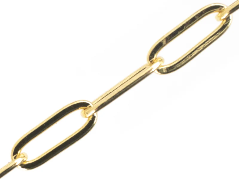 Chaine trombone 11 x 4 mm - laiton doré à l'or fin 18K - qualité premium