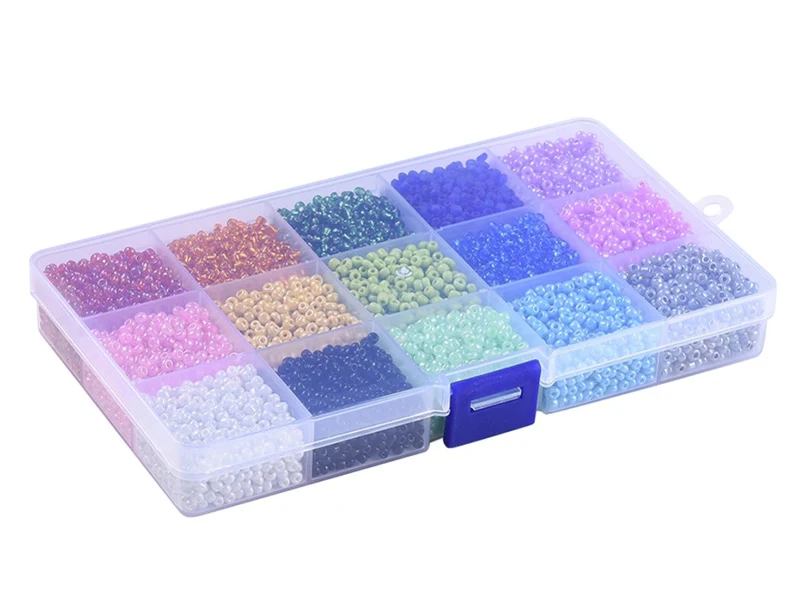 Boite de 15 couleurs de rocailles - 3mm