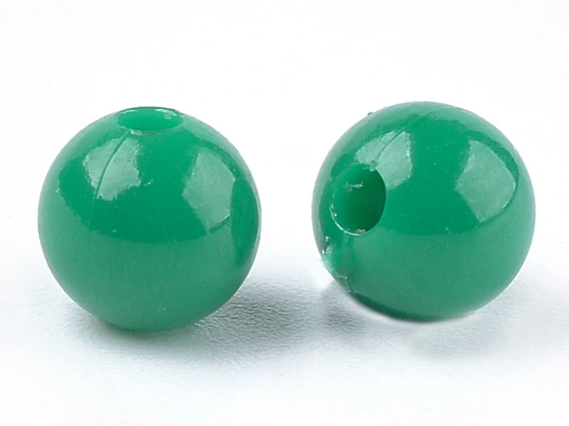 100 perles en plastique rondes 6 mm - vert sapin