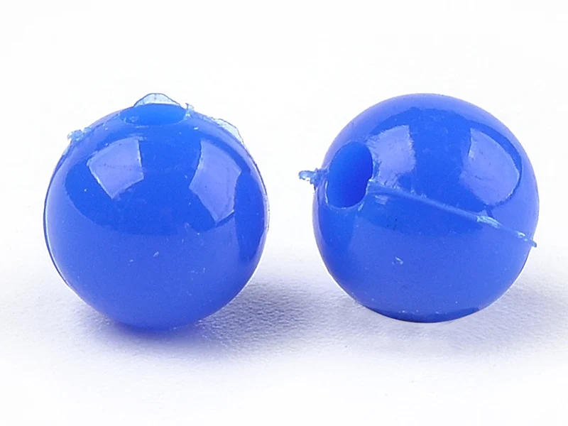 100 perles en plastique rondes 6 mm - bleu foncé