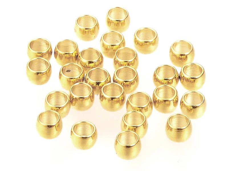 100 perles à écraser en acier inoxydable doré - 2 mm