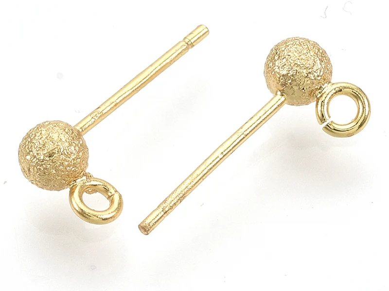 Paire de boucles d'oreilles puces petites boules 18K - doré à l'or fin