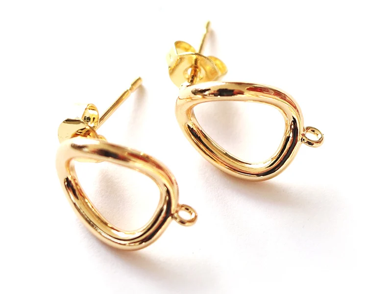 Paire de boulcles d'oreilles cercle - doré à l'or fin 18K - 13 mm