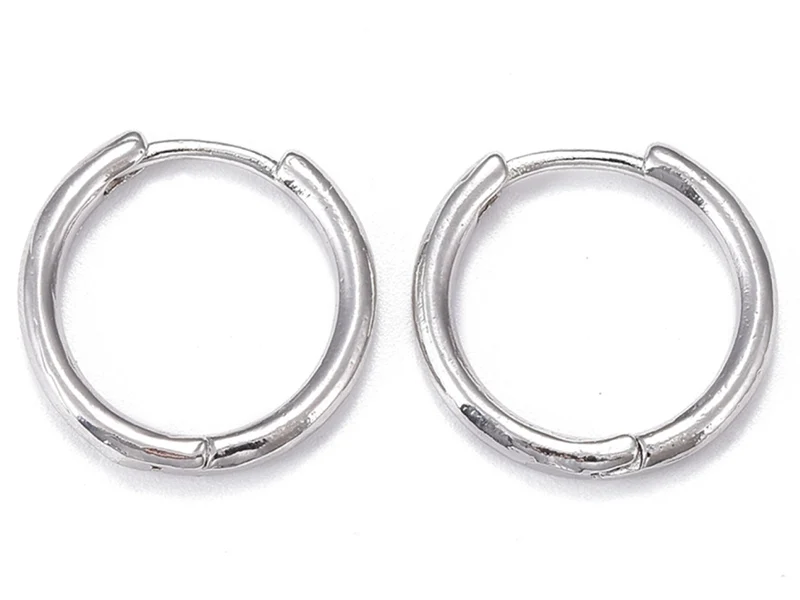 Paire boucle d'oreilles créoles huggie - flash platine - 17 mm