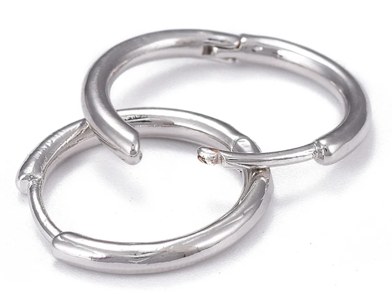 Paire boucle d'oreilles créoles huggie - flash platine - 17 mm