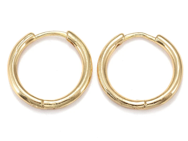 Boucles d'oreilles créoles huggie - doré à l'or fin 18K - 17 mm