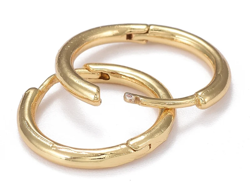Boucles d'oreilles créoles huggie - doré à l'or fin 18K - 17 mm