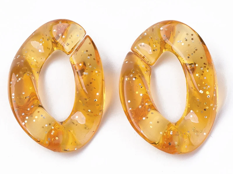 50 grands maillons en plastique 30 x 21 mm - à connecter pour création de chaîne - multicolore pailleté